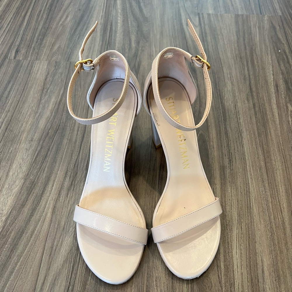 Stuart Weitzman, NEARLYNUDE, size 8, wedding block heels